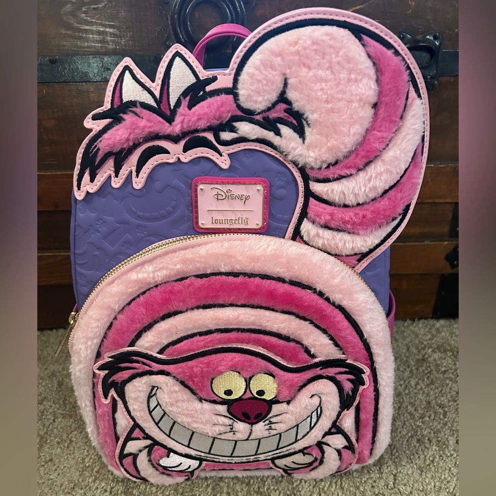 Disney Loungefly Fuzzy Cheshire Cat 2025 Edition Mini Backpack - NWT- Sold out!